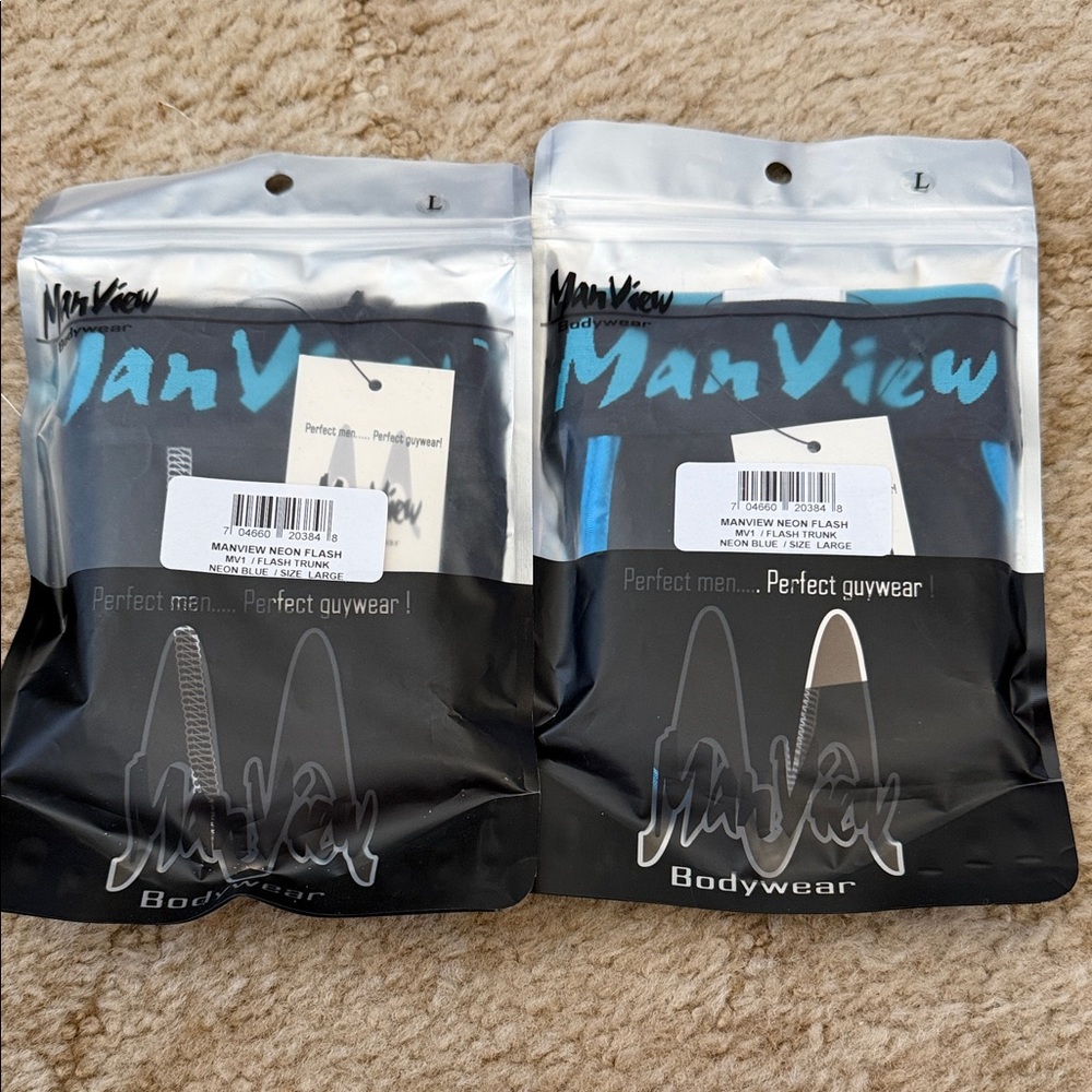 Manview Bodywear Men's Underwear - Black and neon blue PRICE IS PER PAIR
